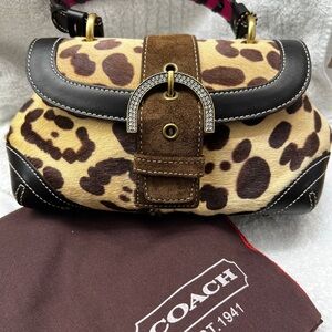Rare Vintage Coach Madison Ocelot and Hair Calf - Brown and Black